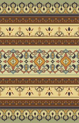 Classic Oriental Border Pattern with Floral and Geometric Motifs