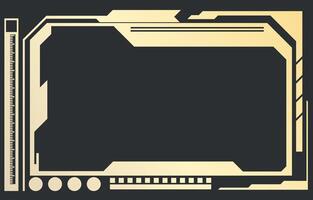 Gold frame for game screen, technology frame, modern electronics on black background vector