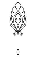 Line art composition, abstract flowers for fabric patterns, carpet pattern composition vector