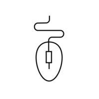 computer mouse icon line illustration on white background vector
