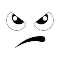 an angry face with a frown on it vector