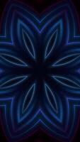 Glowing neon kaleidoscopic pattern background. Full HD and looping animation. video