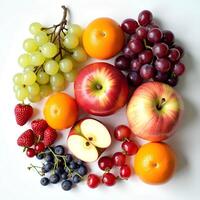 A bunch of different fruits arranged in a circle photo