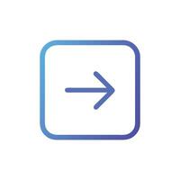 Stylized right arrow within rounded square, blue gradient vector