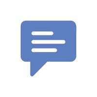 Blue speech bubble with lines on a White Background vector