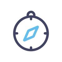 Minimalist Compass Icon Navigational Tool on a White Background vector