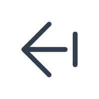 Simple minimalist left arrow icon on a White Background vector