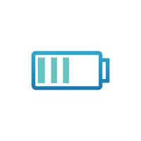 Battery power level with three bars on White Background vector