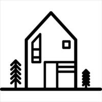 A house with trees and a tree in the background vector
