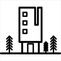 A building with trees and a tree in the background vector