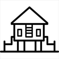 A house with stairs and a ladder on the side vector