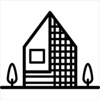 A black and white illustration of a new house vector