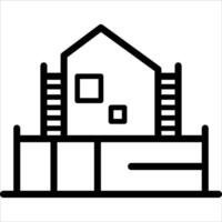 A house with a ladder and stairs on it vector