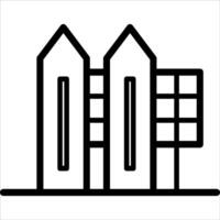A black and white image of a building with two windows vector