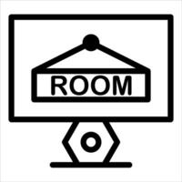 A computer monitor with the word room on it vector