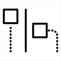 A black and white sign with two squares and a line vector