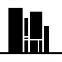 A black and white silhouette of a building vector