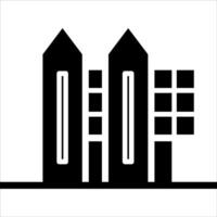 A black and white building icon on a white background vector