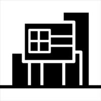 A building with a window and a sign on it vector