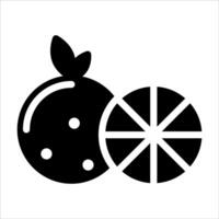 An orange and slice of lemon icon vector