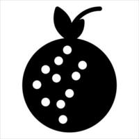 A black and white fruit with dots on it vector
