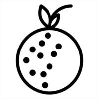 An new orange with dots on it is shown in a line vector