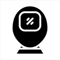 A black and white icon of a person with a face vector