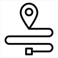 A black and white icon of a map pointer vector