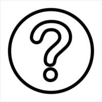 A question mark icon in a circle vector
