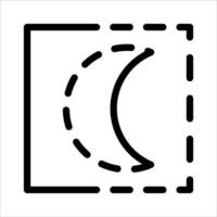 A black and white image of a crescent vector