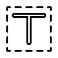 A black and white image of a letter t vector