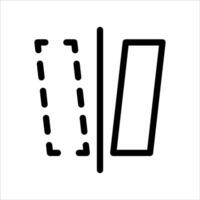 A black and white icon of a door with a line through it vector