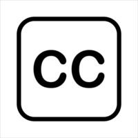 A black and white image of the word cc vector