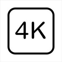A black and white 4k icon on a white background vector