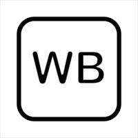 The word wb is in a square box vector