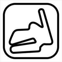 A black and white icon of a hand holding a phone vector