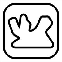 A black and white icon of a person with a hand vector