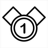 A black and white icon of a number one vector