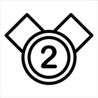 The number two is shown in a black and white icon vector
