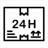 A black and white icon of a 24 hour clock vector