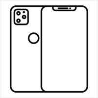 The outline of a smartphone with a camera on the back vector