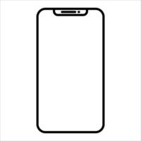 An iphone with a black outline on a white background vector