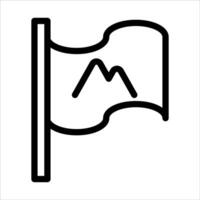 A black and white flag with a mountain on it vector
