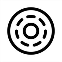 A black and white icon of a circular object vector