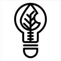 A light bulb with a leaf inside it vector