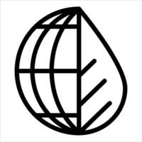A black and white image of a globe with a leaf on it vector
