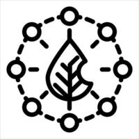 A black and white logo with a leaf and a circle vector