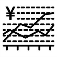 A graph showing a rising line and a dollar sign vector