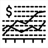 A graph and dollar sign icon on a white background vector