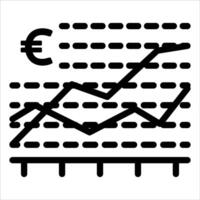 An icon of a graph and a euro sign vector